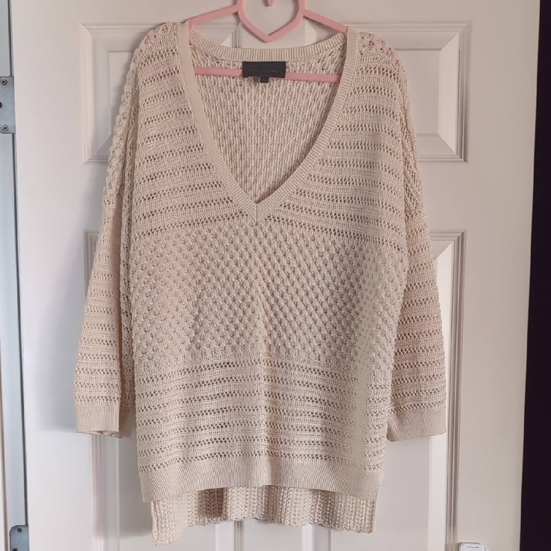 Sunday In Brooklyn Cream V-Neck Chunky Knit Sweater